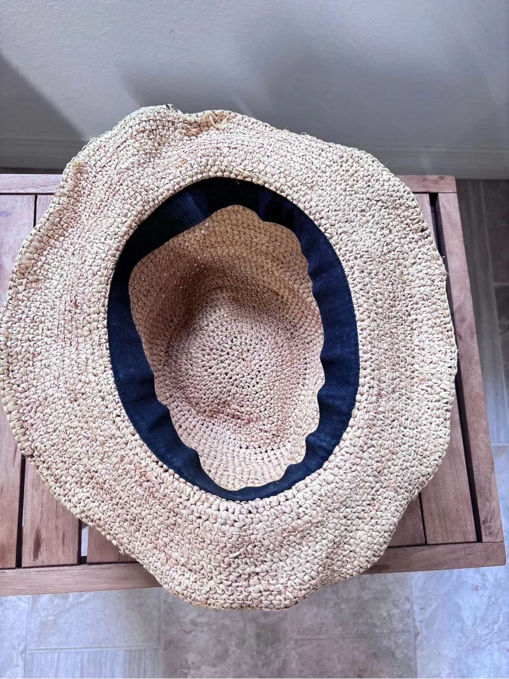 Melrose and Market Natural Straw Women’s Hat with Black Braided Band